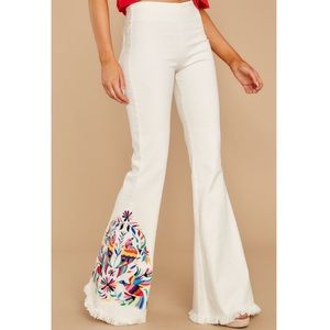 EUC Judith March Embroidered Bell Bottoms
